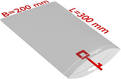 Druckverschlussbeutel m.Eurolochung Maße 200x300mm S.50µ PE transparent TRANSPAK