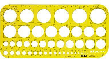 M+R Zeichenschablone 85230670 Kreis Polystyrol gelb/transparent