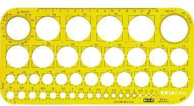 M+R Zeichenschablone 85230670 Kreis Polystyrol gelb/transparent
