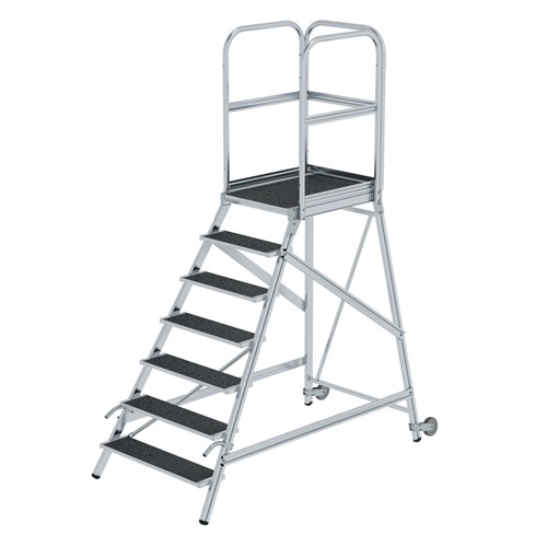 MUNK Podesttreppe mit Rollen und Griffen