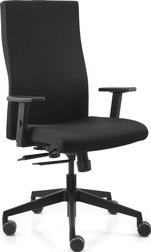 Bürodrehstuhl m.Synchrontechnik schwarz 420-530mm m.Armlehnen Trgf.110kg