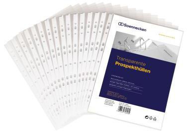 Soennecken Prospekthülle 1504 DIN A4 o/li offen tr 100 St./Pack.