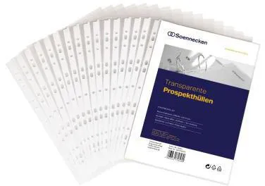 Soennecken Prospekthülle 1603 DIN A4 PP oben offen tr 100St.