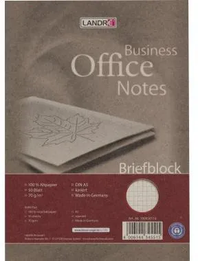 Landre Briefblock 100050118 DIN A5 Recycling 50Blatt kariert