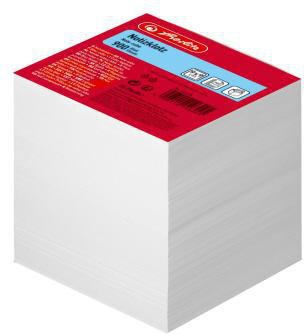 Herlitz Zettelklotz 146225 9x9cm geleimt weiß 900 Blatt
