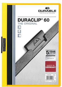 DURABLE Klemmmappe DURACLIP 60 220904 DIN A4 Hartfolie gelb