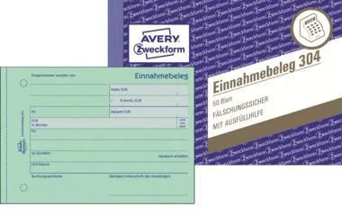 Avery Zweckform Einnahmebeleg 304 DIN A6 quer 50Blatt