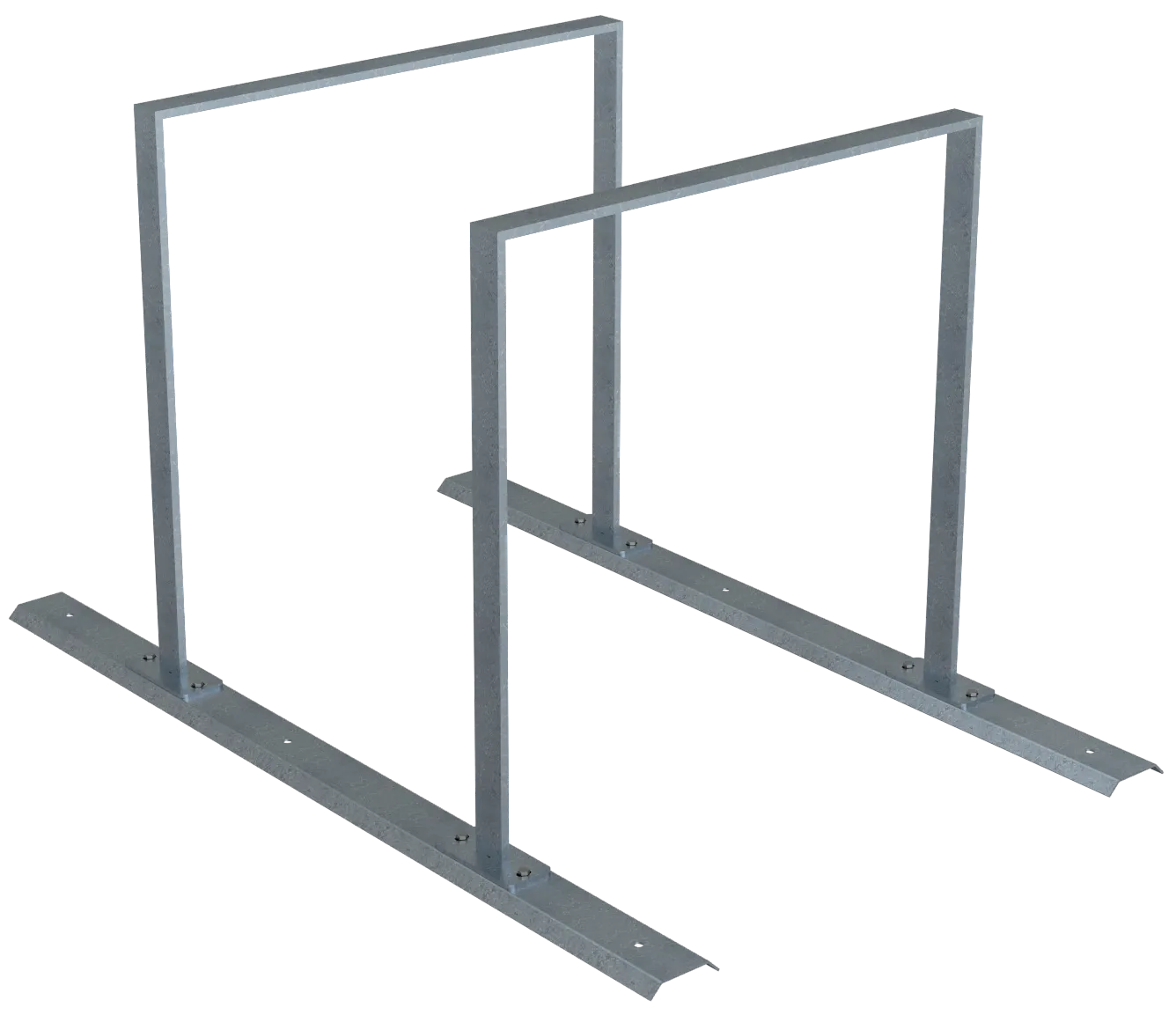 SCHAKE Fahrradanlehnbügel Reihenanlage Stahlrohr 50 x 12 mm - 2 Einstellplätze