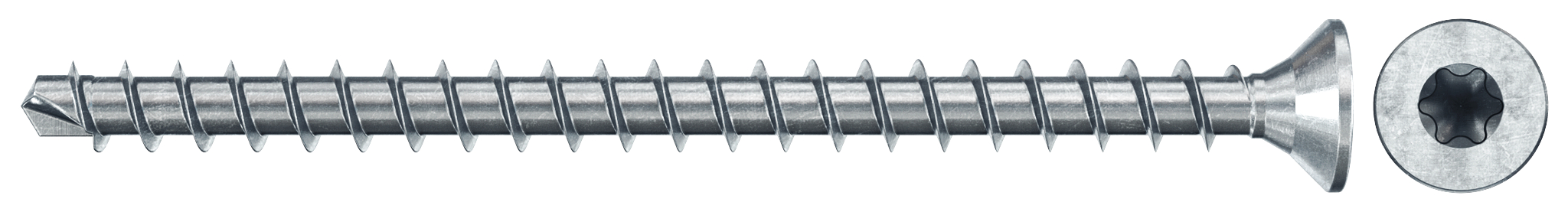 fischer Vollgewindeschraube PowerFull II CTF 10,0 x 120 BC 50 Senkkopf mit Innenstern TX Vollgewinde galvanisch verzinkt, blau passiviert