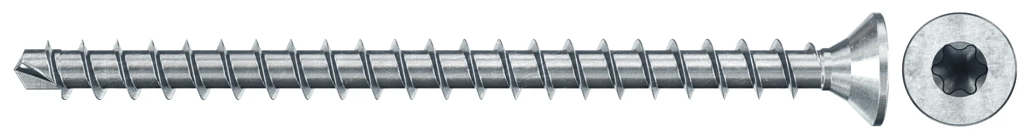 fischer Vollgewindeschraube PowerFull II CTF 10,0 x 120 BC 50 Senkkopf mit Innenstern TX Vollgewinde galvanisch verzinkt, blau passiviert