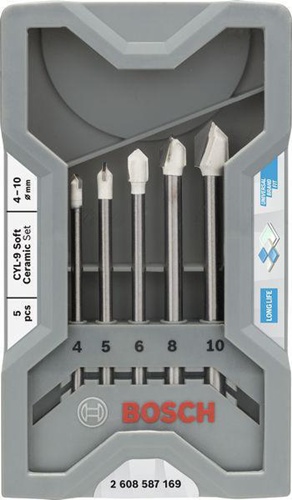 Bosch Fliesenbohrer-Set CYL-9 Ceramic 5tlg. L.70mm D.4/5/6/8/10mm