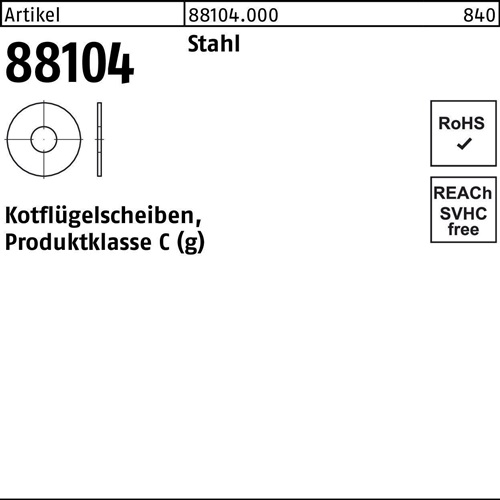 Kotflügelscheibe R 88104 8,4x20x1,5 Stahl 200 Stück