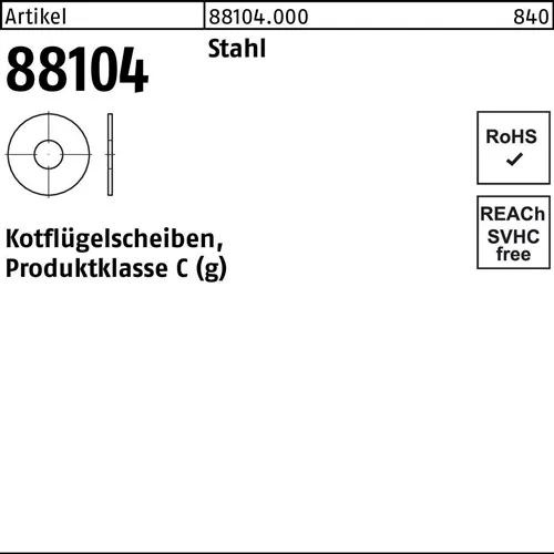 Kotflügelscheibe R 88104 5,3x25x1,5 Stahl 200 Stück