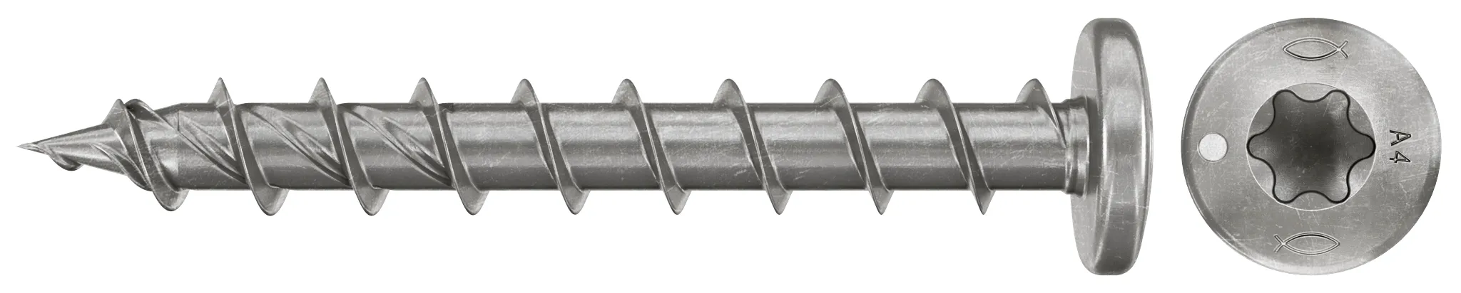 fischer Spanplattenschraube PowerFast FPF II PTF 6,0 x 50 A4 50, Panhead, Innenstern TX, Vollgewinde, Edelstahl A4