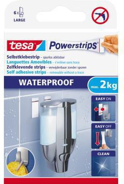 tesa Klebestück Powerstrips Waterproof 59700-00000 6 St./Pack.
