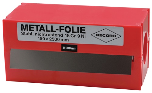 Metallfolie D.0,025mm VA 1.4301 L.2500mm B.150mm RECORD