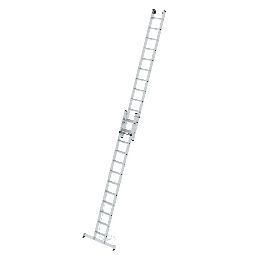 MUNK Stufen-Seilzugleiter 2-teilig mit nivello® Traverse 2x12 Stufen