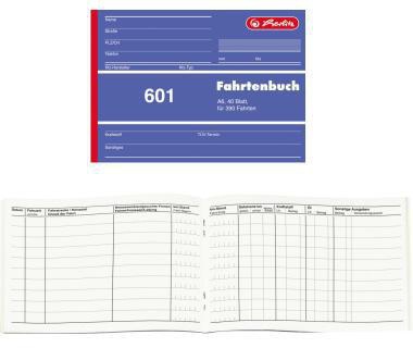 Herlitz Fahrtenbuch 601 840645 DIN A6 quer 40Blatt