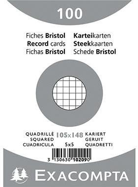 Exacompta Karteikarte 10209E DIN A6 kariert weiß 100 St./Pack.
