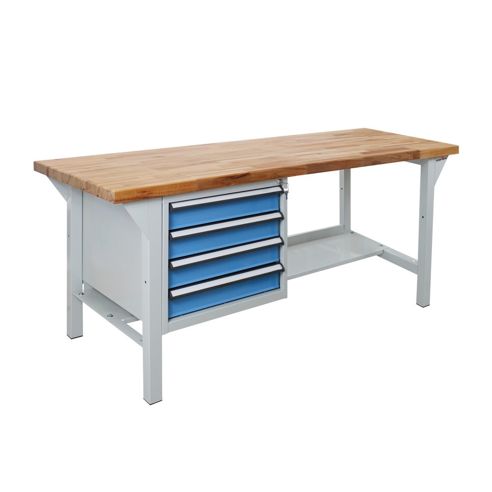 Steinbock® Werkbank Pro, 4 Schubladen, 1 Ablage, TK 500 kg