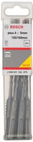 Bosch Hammerbohrer Arbeits-L.100mm D.5mm L.160mm SDS plus-3 10 St