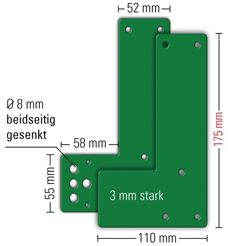 Montageplatte 901 - / 991 470 Montage an Glastüren GFS