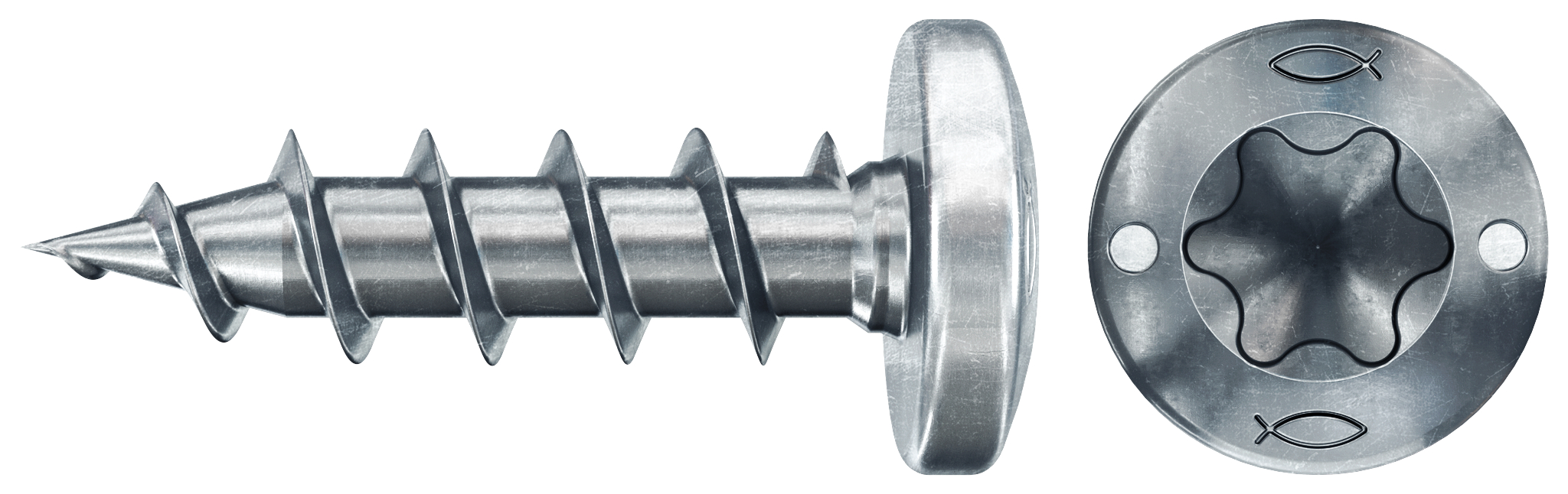 fischer PowerFast FPF II PTF 3,5 x 12 BC 200 Panhead mit Innenstern TX Vollgewinde galvanisch verzinkt, blau passiviert