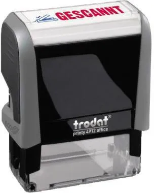 trodat Textstempel Printy 4912 128725 GESCANNT 47x18mm blau/rot