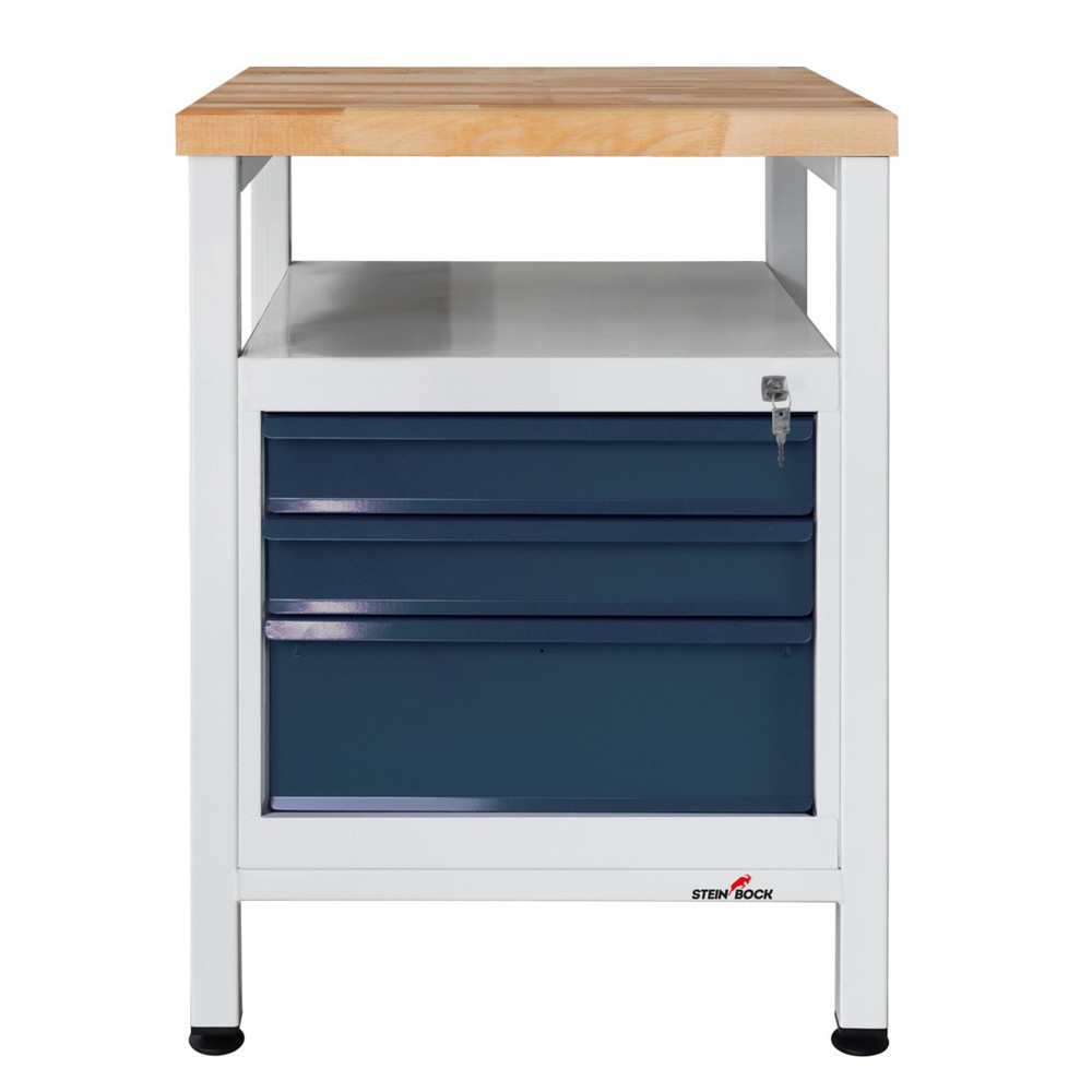 Steinbock® Werkbank Premium, 1 Ablage, 3 Schubladen, TK 300 kg