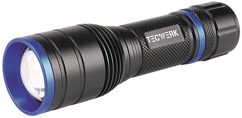 TECWERK LED-Taschenlampe 150-500 lm 3xAAA 100/170m schwarz 