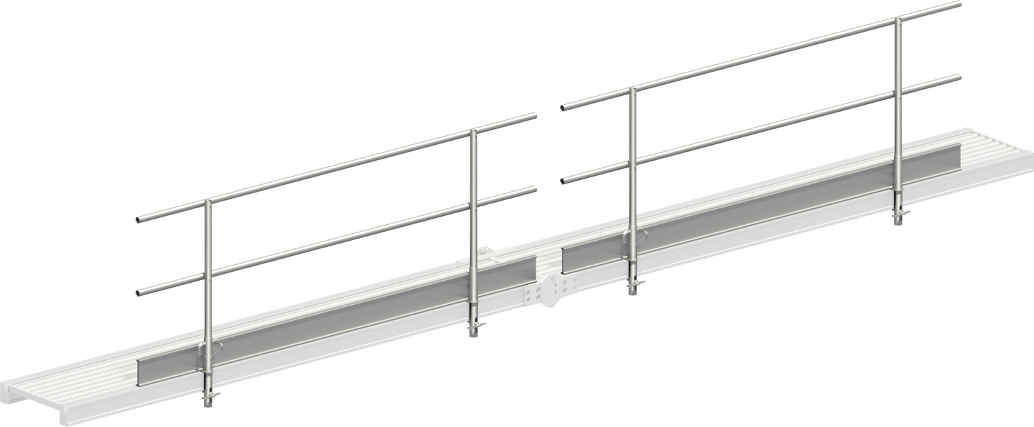 Layher Dreiteiliger Seitenschutz für Alu-Steg 600 (faltbar) 1349730 mit Länge: 7,3 m (einseitig)
