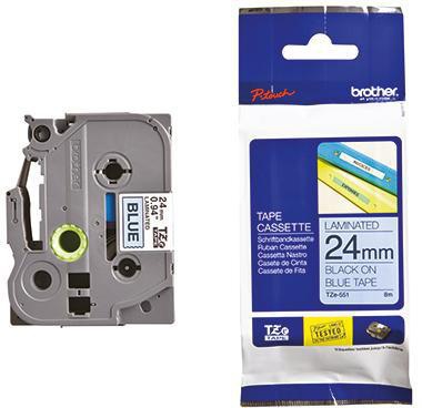 Brother Schriftbandkassette TZE551 24mmx8m schwarz auf blau