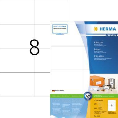 HERMA Etikett PREMIUM 4626 105x74mm weiß 1.600 St./Pack.