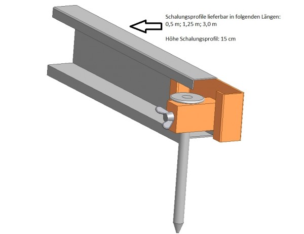 Optimas Schalungsprofil  0,50 m x 0,15 m