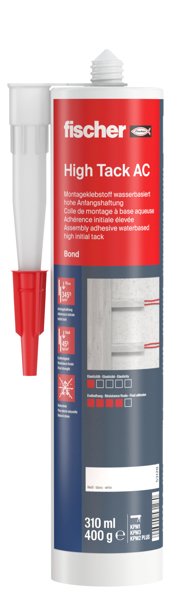 fischer Montageklebstoff High Tack AC weiß 310 ml