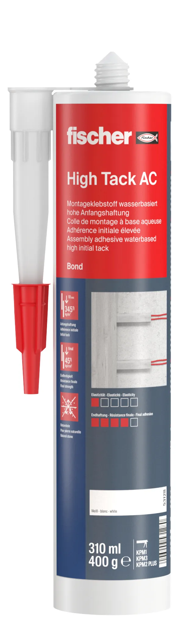 fischer Montageklebstoff High Tack AC weiß 310 ml