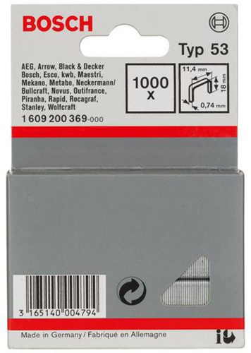 Bosch Feindrahtklammer Typ 53 BxL 11,4x18mm Dicke 0,74mm 1000er Pack 