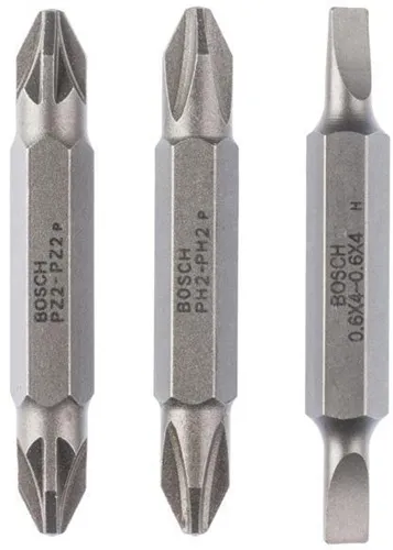 Bosch Doppelklingen-Set 3tlg. L.45mm 2xLängsschlitz 0,6x0x4 PH2/PH2 PZ2/PZ2