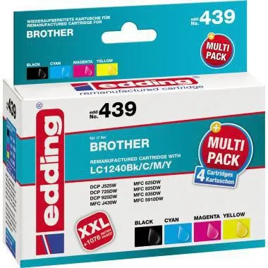 edding Tintenpatrone 18-439 wie Brother LC1240 sw/c/m/y 4 St./Pack.