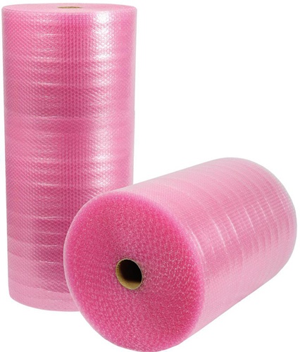 Luftpolsterfolie Breite 1000mm Länge 50m 3-lagig rosa antistatisch TRANSPAK