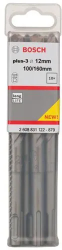 Bosch Hammerbohrer Arbeits-L.100mm D.12mm L.160mm SDS plus-3 10 St
