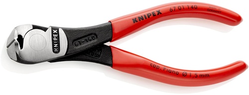 Kraftvornschneider Gesamt-L.140mm Kopf pol.Ku.-Überzug KNIPEX