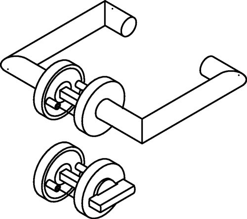 Frei-Besetzt-Garnitur 162XAH02.530 VA U-Form FBM DIN L/R HEWI