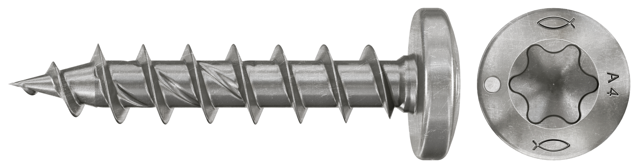 fischer Spanplattenschraube PowerFast FPF II PTF 3,5 x 12 A4 200, Panhead, Innenstern TX, Vollgewinde, Edelstahl A4