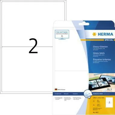 HERMA Etikett glossy 4915 199,6x143,5mm ws A4 50 St./Pack.