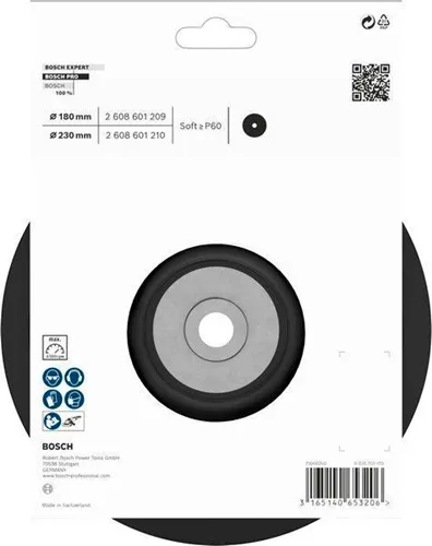 Bosch Stützteller PRO D.180mm m.Flanschgewinde M14 max.Drehzahl 8.500 1/min