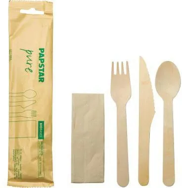 PAPSTAR Besteck-Set Pure 88243 Holz