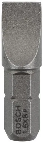 Bosch Schrauberbit Extra-Hart ISO1173 C6.3 S1,6x8mm L.25mm 1/4Zoll-Außen-6kt 25St.