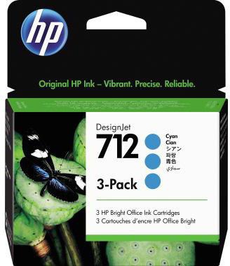 HP Tintenpatrone 3ED77A 712 29ml cyan 3 St./Pack