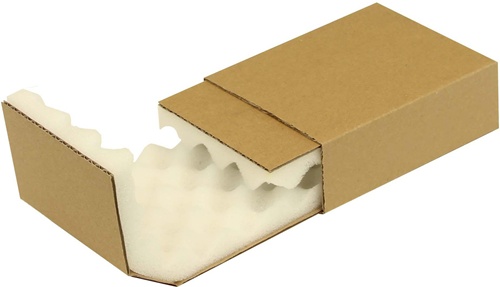 Noppenschaumverpackung Maße 140x100x40mm Schaumhöhe 20mm braun TRANSPAK